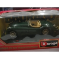 Burago 1/24 Jaguar 120 Roadster in BRG a/mint in box